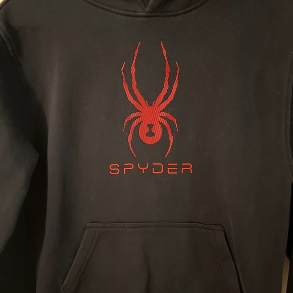 Spyder Black Hoodie with Red Logo Junior XL - Picture 3 of 9